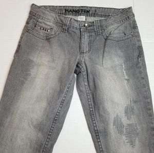 HANG TEN distressed grey skinny jeans